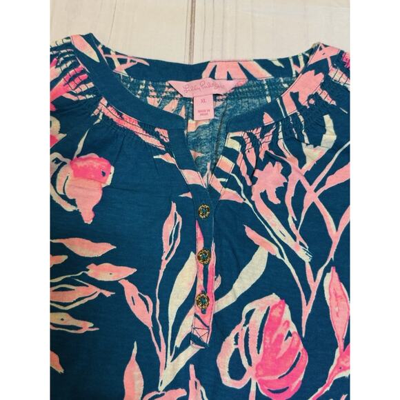 Lilly Pulitzer Floral Shift Girls Dress Tidal Wave Prime Time Pink Size XL - Picture 3 of 5
